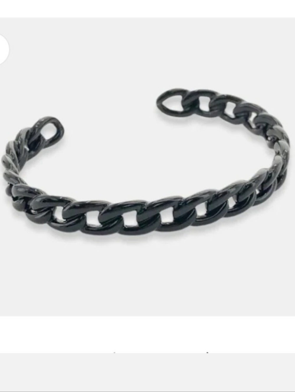 Kendra Scott Grier Cuff Bracelet Black Polished Stiff Chain Links NWOT